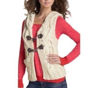 Free People Hooded Knit Sweater Vest